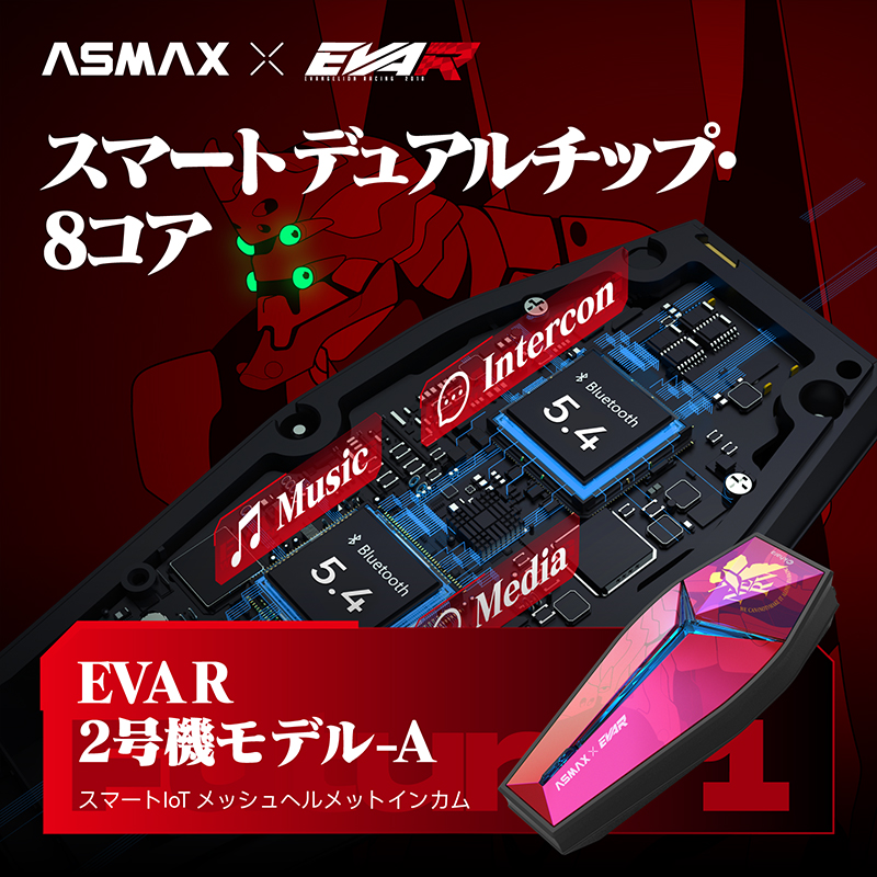 ASMAX x EVA RACING】Future 1 インカム EVA R 初号機-A パープル