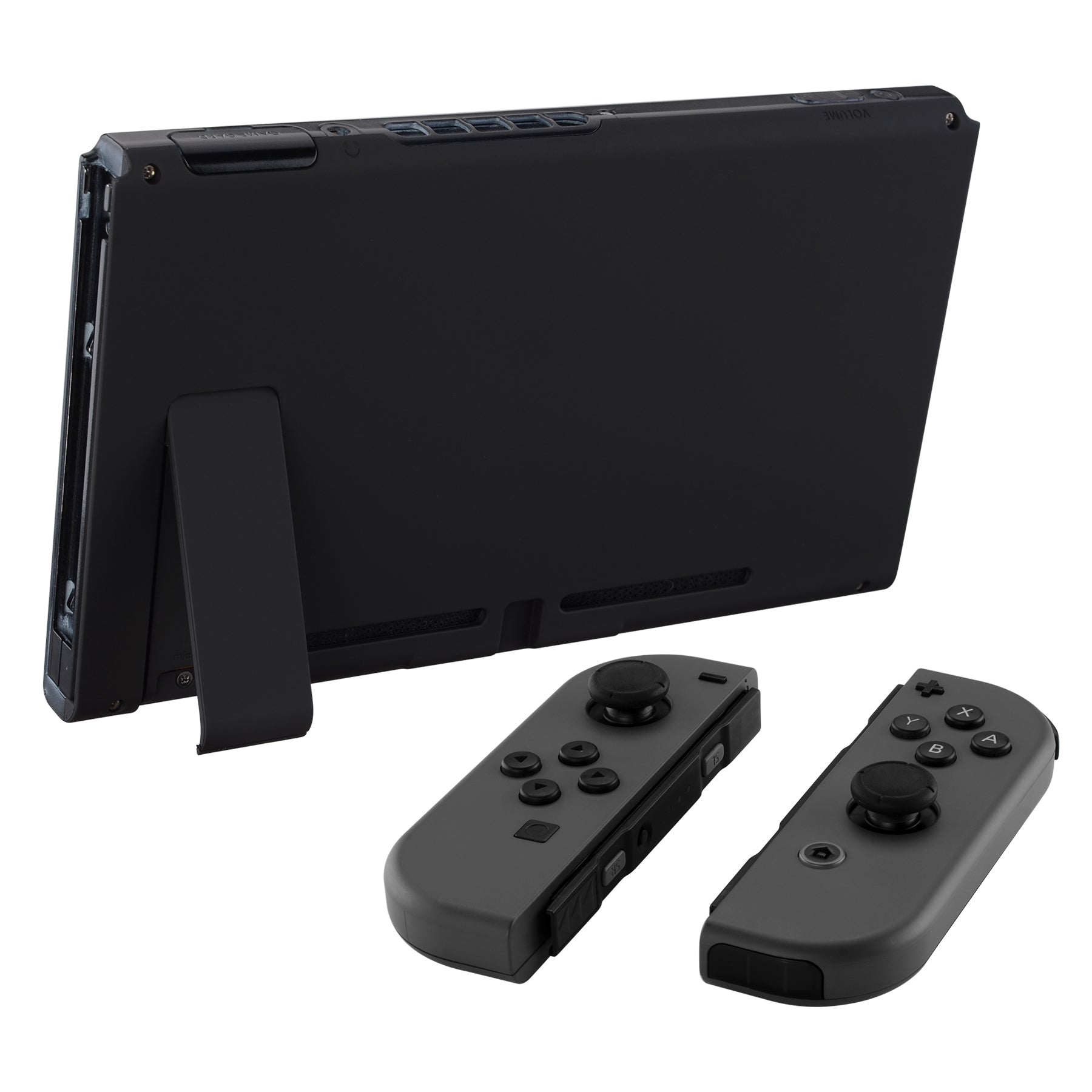 eXtremeRate Soft Touch Grip Black Console Back Plate DIY