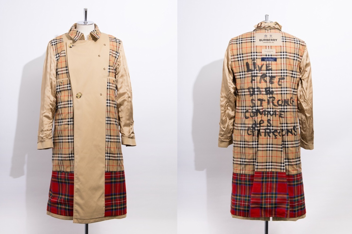 コム デ ギャルソンのカスタム「バーバリー トレンチコート」タータン