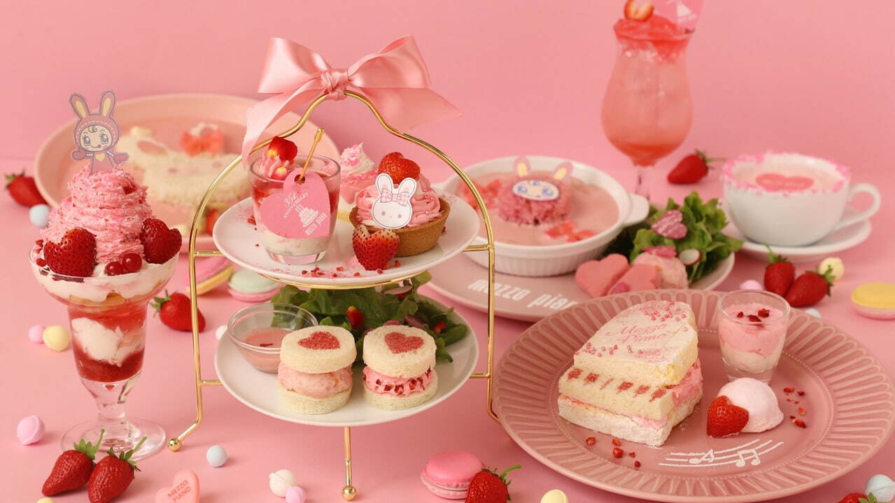 メゾ ピアノ」限定カフェが新宿に、“ベリエちゃん”いちごパフェ