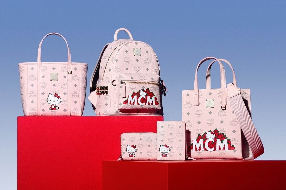 MCMとサンリオ「ハローキティ」の“パウダーピンク色”バッグ、バック