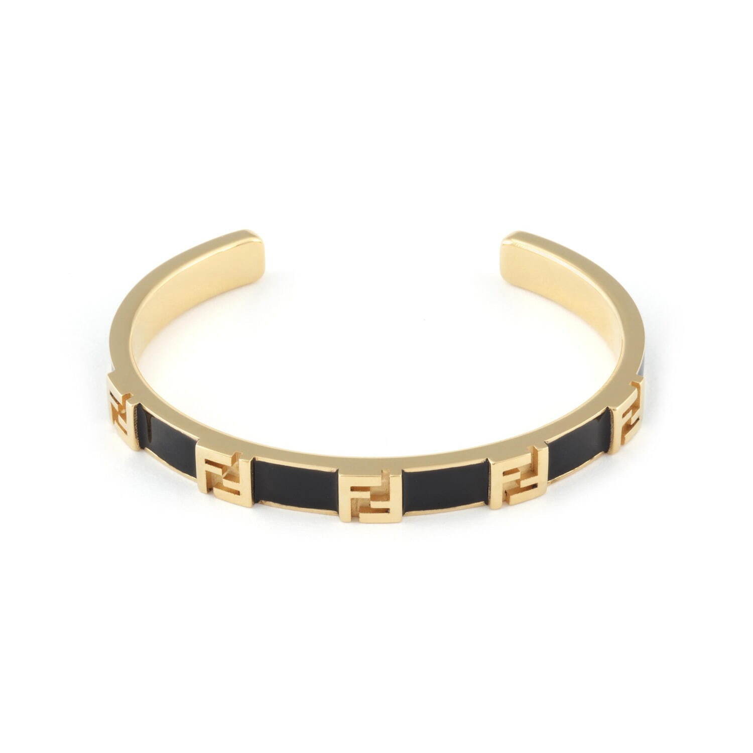 フェンディ「FF」ロゴを再解釈したジュエリー、ブラックエナメル