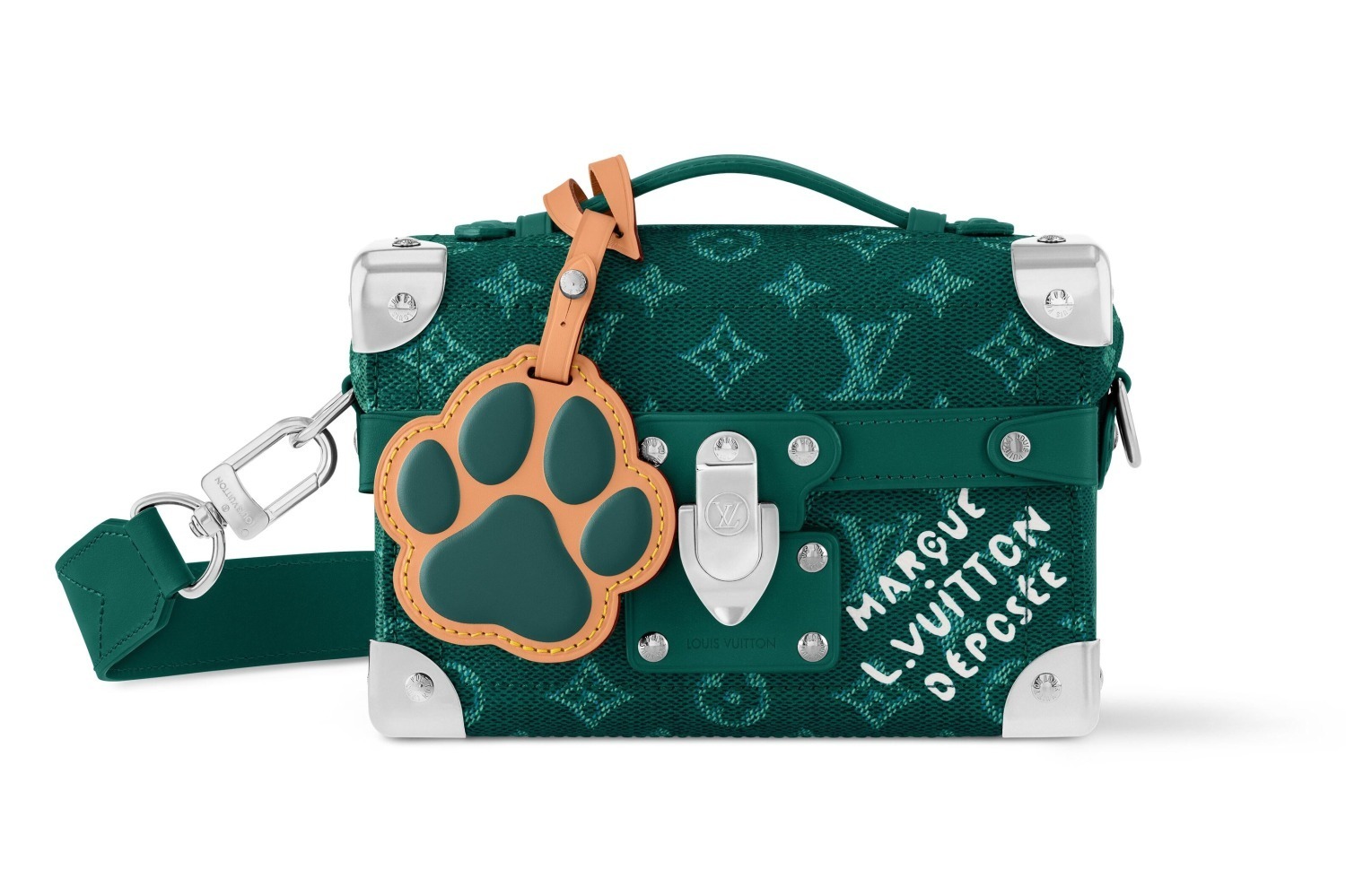 ルイ・ヴィトン“犬の肉球”チャーム付きメンズバッグ、鮮やかなイエロー