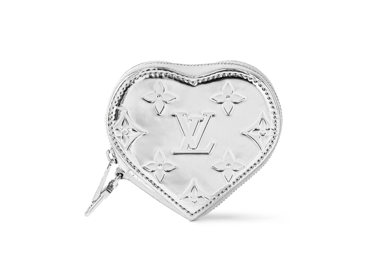 ルイ・ヴィトン“メタリックシルバー”きらめくハート型の財布や三日月型
