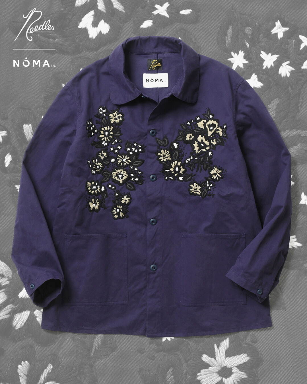 ニードルズ×ノーマティーディー“手刺繍”花柄入りワークジャケット