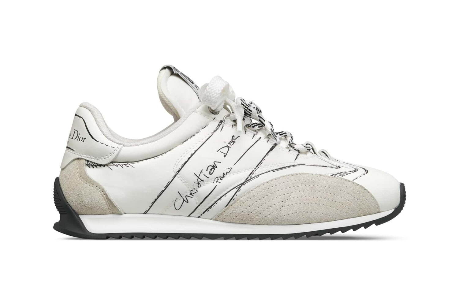 ディオールのウィメンズスニーカー「D-スケッチ」“スケッチ入り”異素材