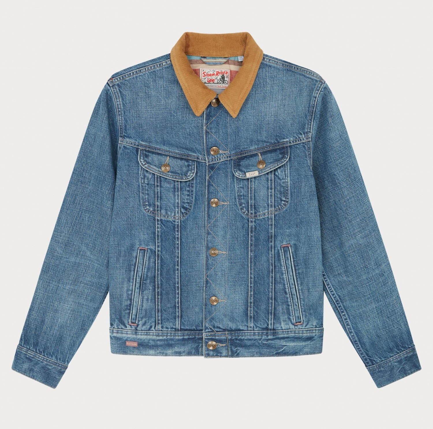 ポール・スミス+Lee、ストライプ柄がのぞく「101」デニムパンツ