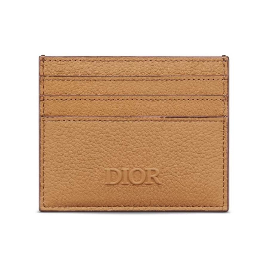 ディオール“洗練レザー”のメンズ財布、エンボスロゴ入り二つ折り財布