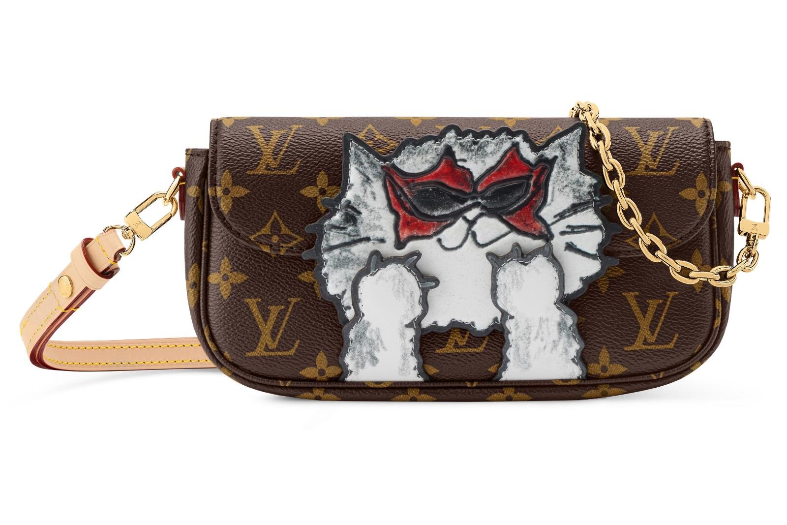 ルイ・ヴィトン、手描き風“猫”モチーフのモノグラムショルダーバッグ