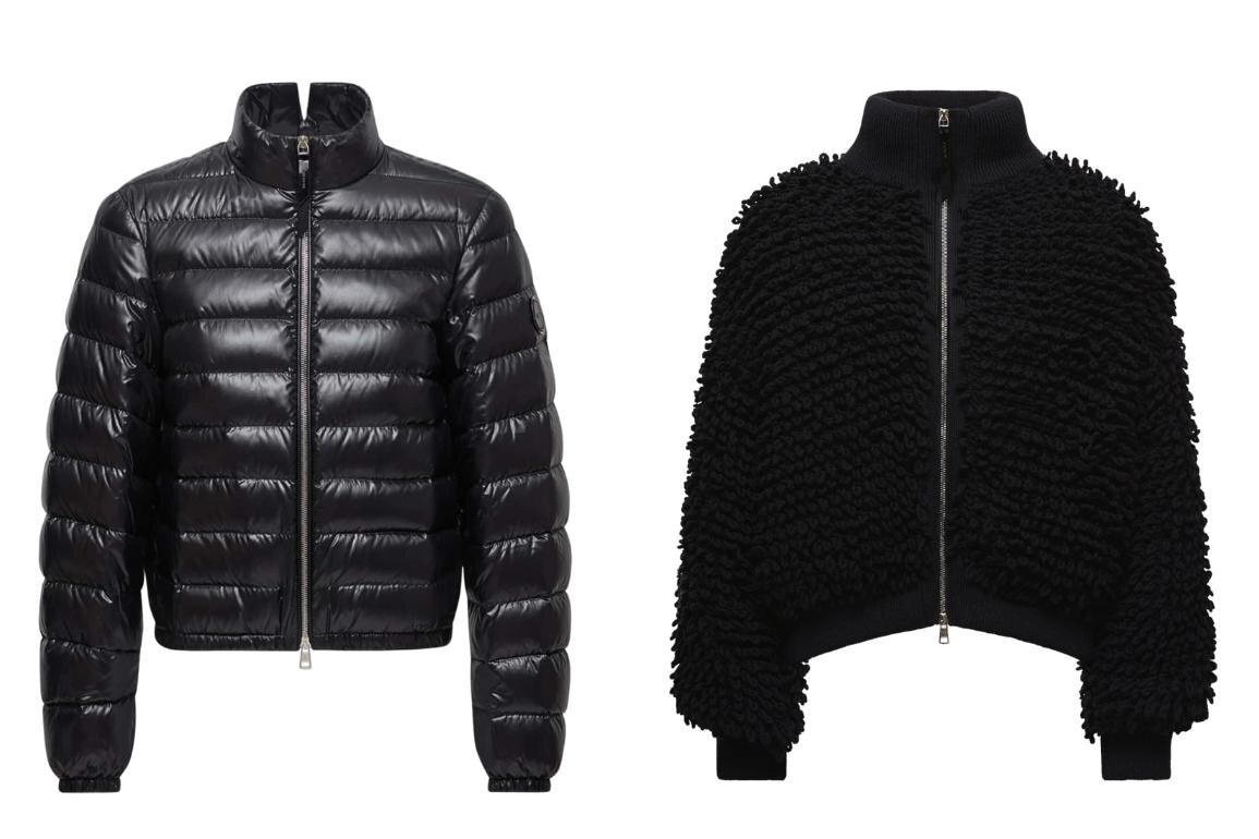 モンクレール”オールブラック”の軽量ダウンジャケットやカーディガン