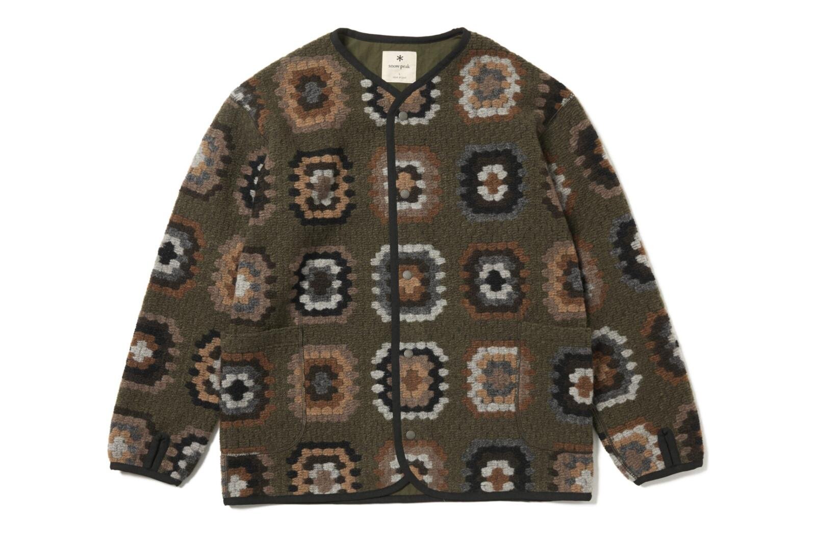 スノーピーク“幾何学柄”ジャカードニットカーディガン＆大判