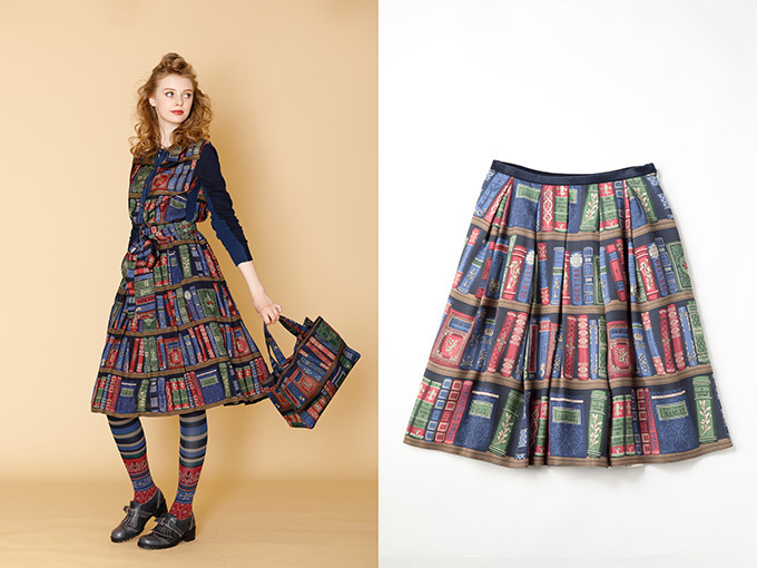 ジェーンマープル”本棚”モチーフのワンピース＆ブラウス発売