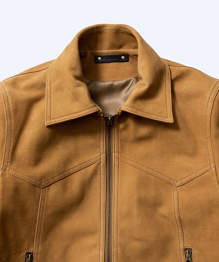 マインデニムのレザーブルゾンの新色“ブラウン”、原宿・マインド限定で