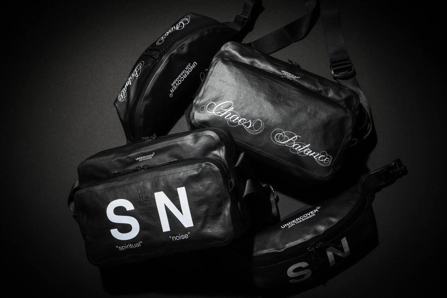 アンダーカバー×ラミダスのバッグ、グラフィックプリントを配した黒