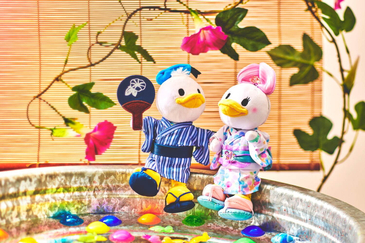 ディズニー「グーフィー＆マックス」デザイン“花火柄”浴衣＆ミッキー箔