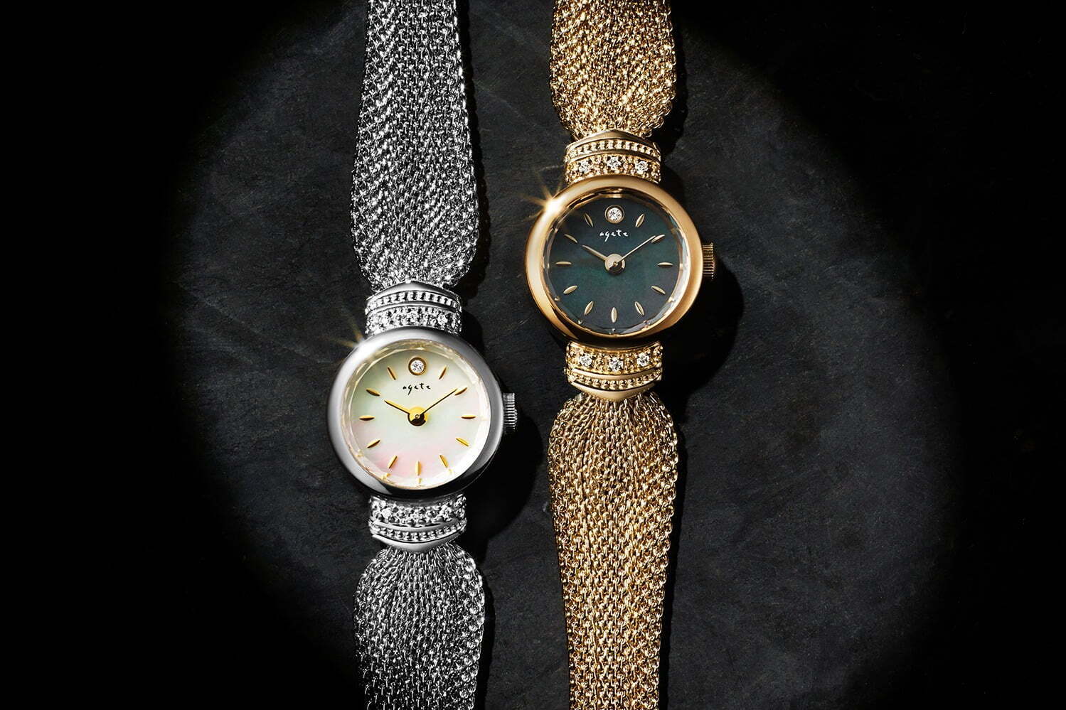 アガット22年冬限定ジュエリー、“ふんわり”リボン風メッシュベルト