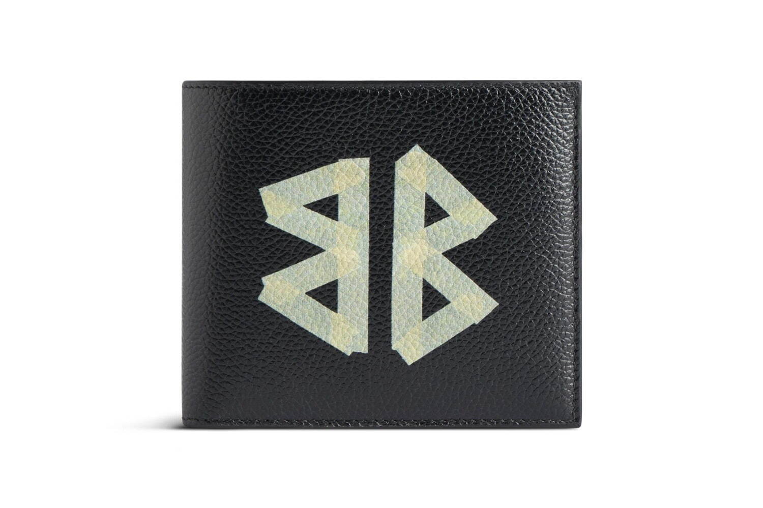 バレンシアガのロゴ入りレザーグッズ、ライトグレーのミニ財布や