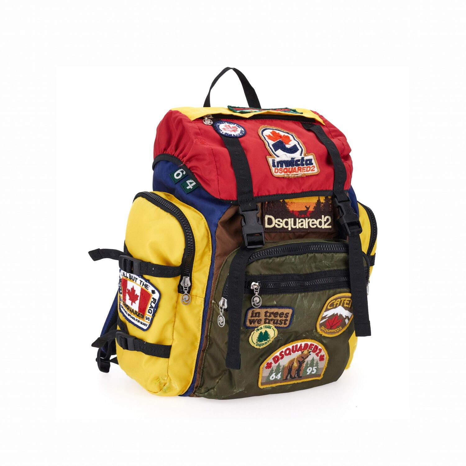 ディースクエアード “ワッペン刺繍”のカラフルバックパック、伊バッグ