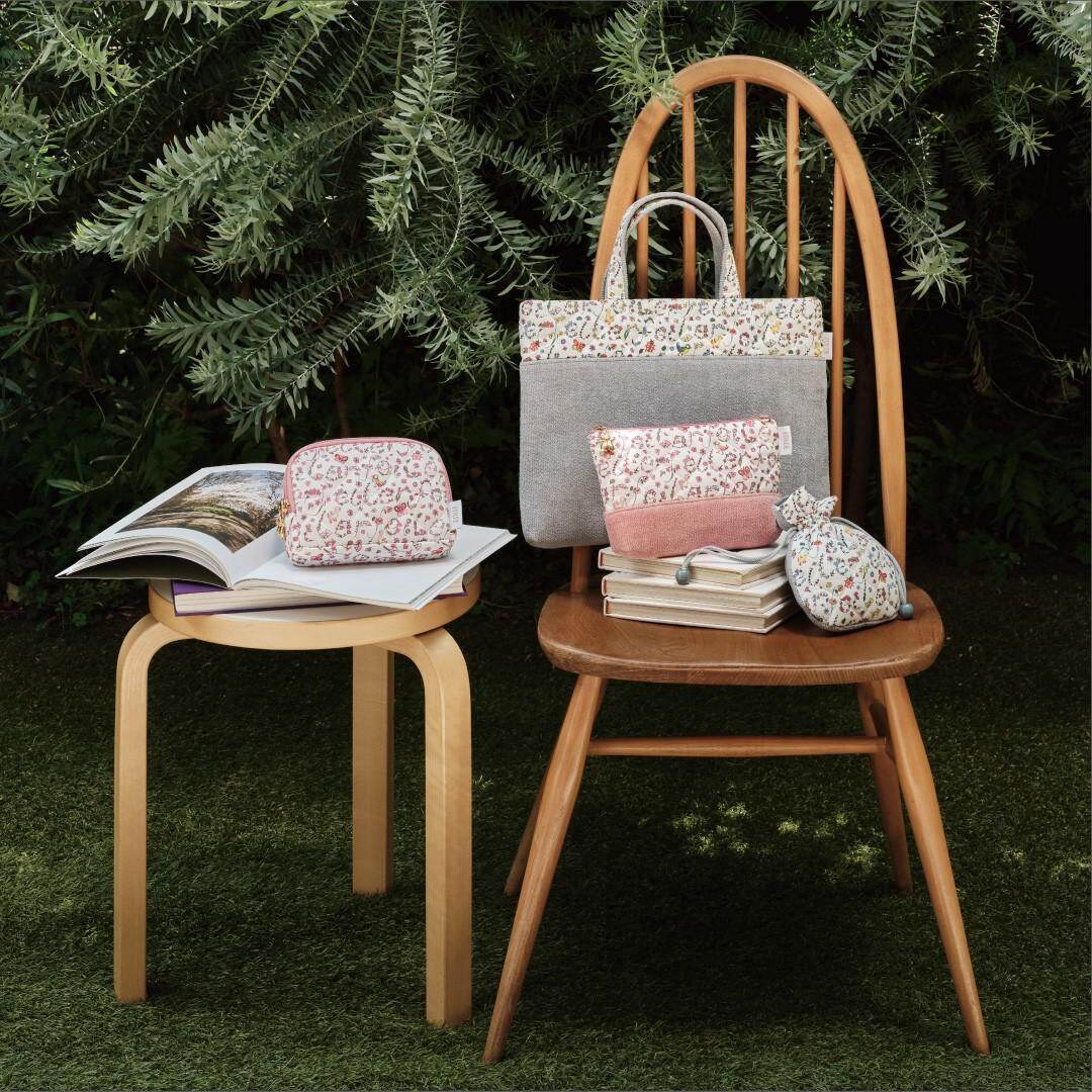 フェイラー「ハイジ」てんとう虫や小鳥刺繍のオーガンジーバッグ