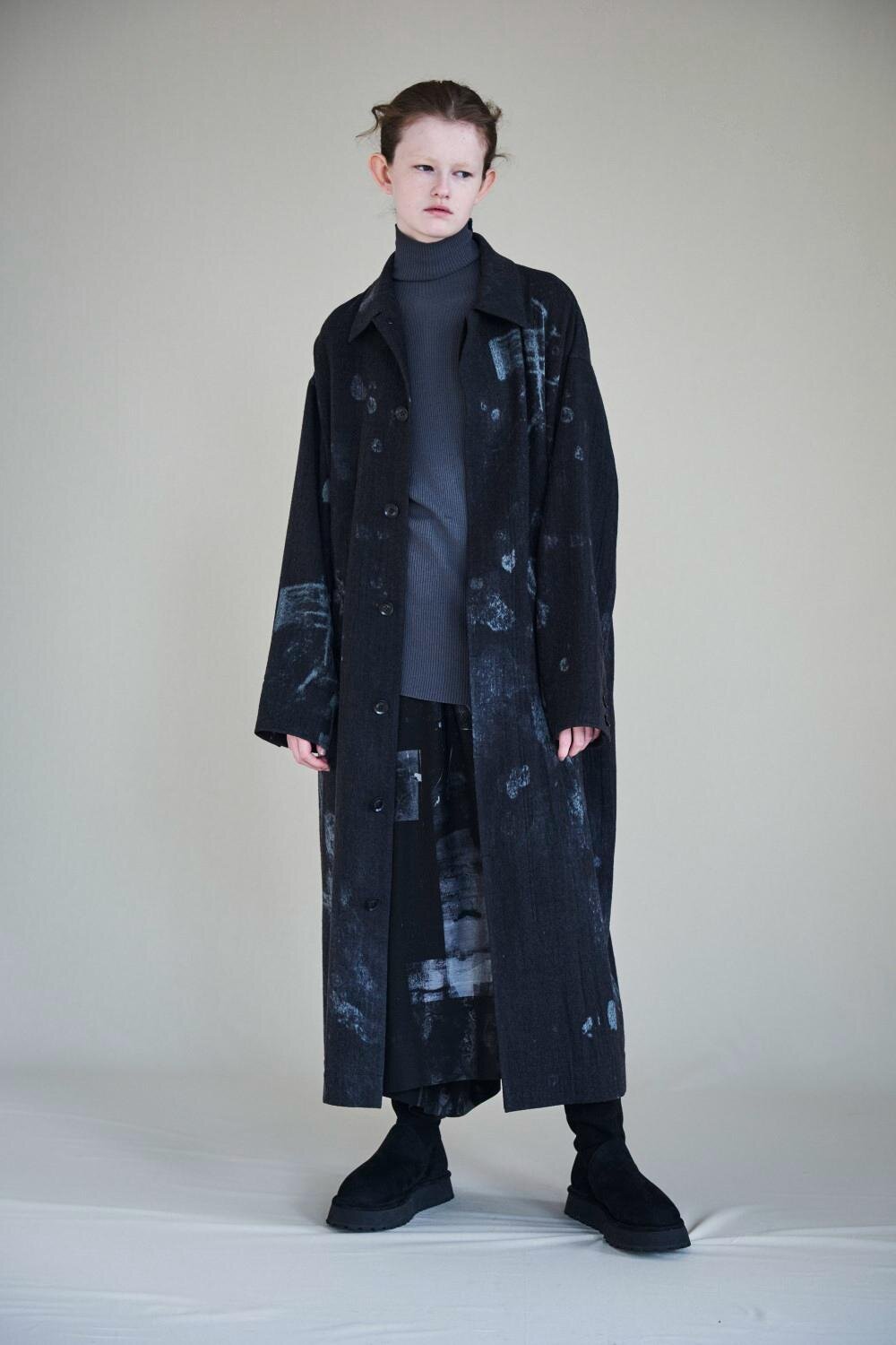 Y's“パッチワーク風”ジャカード織ドレス＆トグルボタン付き