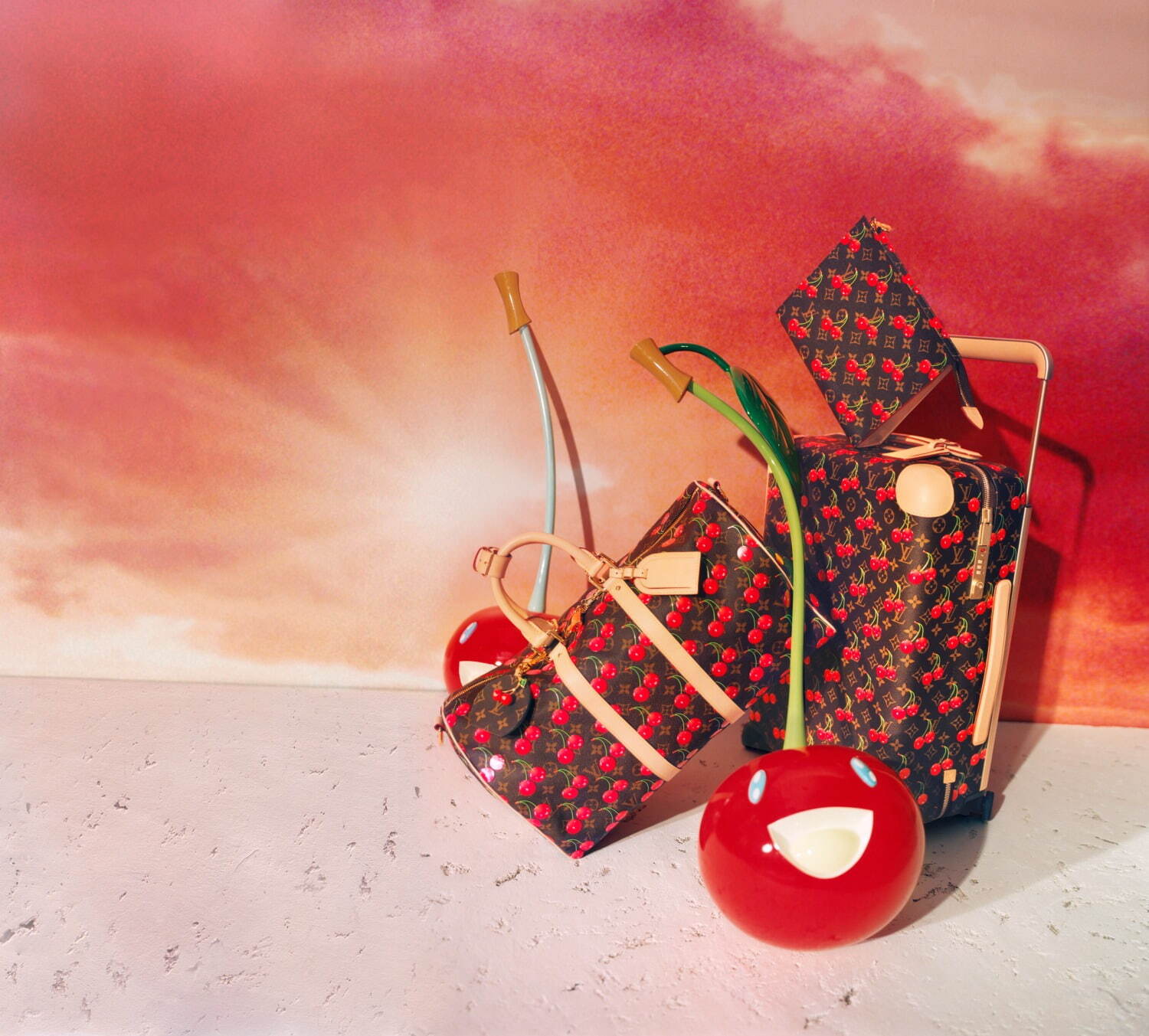 ルイ・ヴィトン × 村上隆“にっこりチェリー”のモノグラム・キャンバス