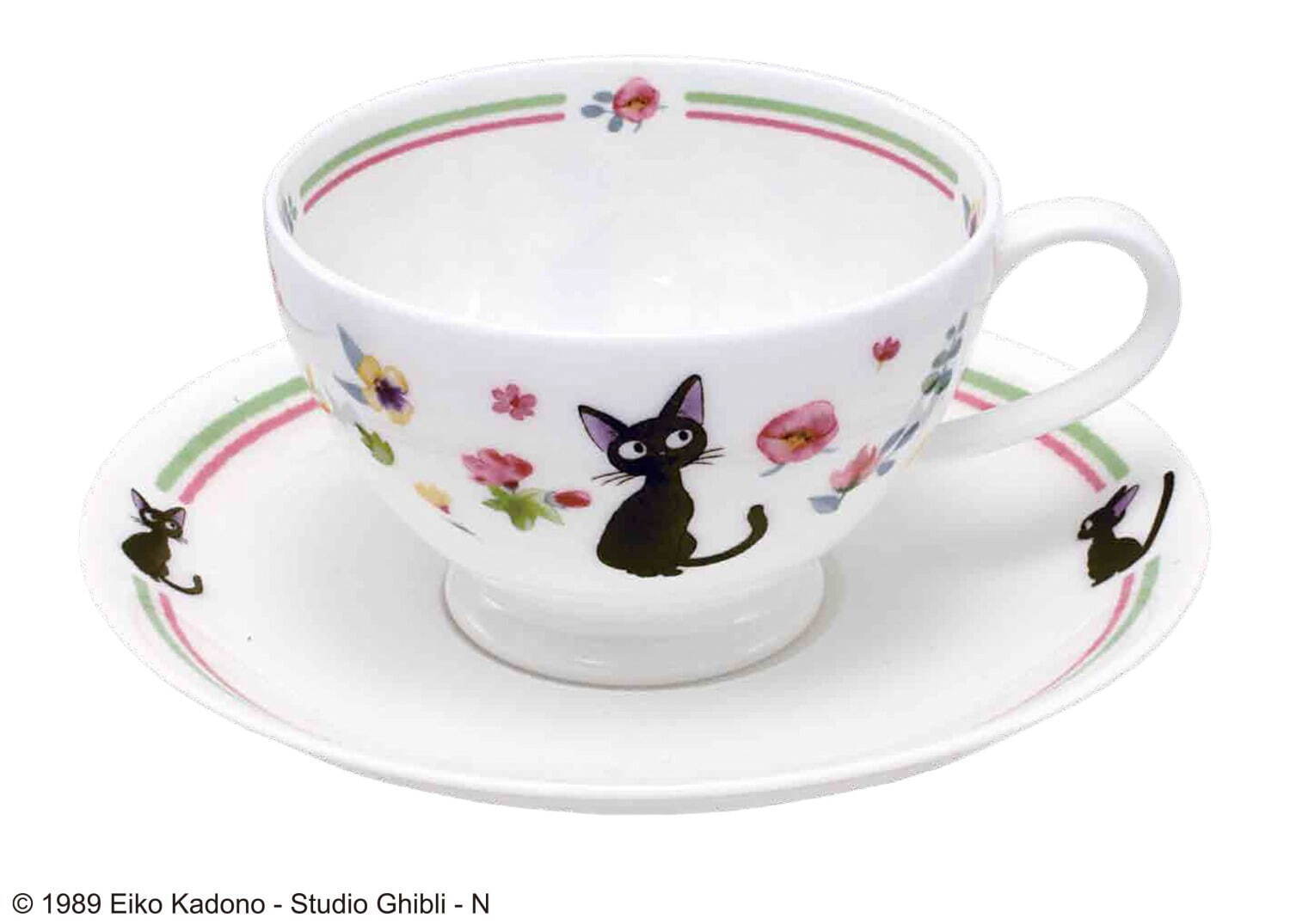 スタジオジブリ作品『魔女の宅急便』黒猫ジジのノリタケ製食器、水彩