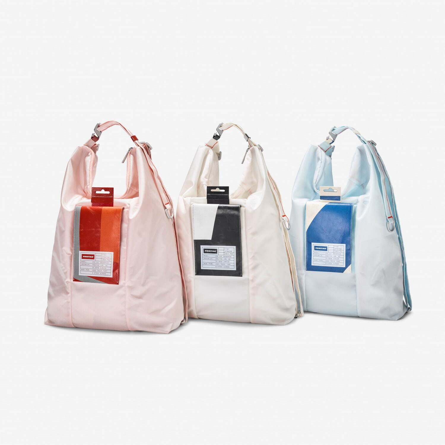 FREITAG エコバッグ ホワイト ブルー FREITAG トートバッグ ブルー