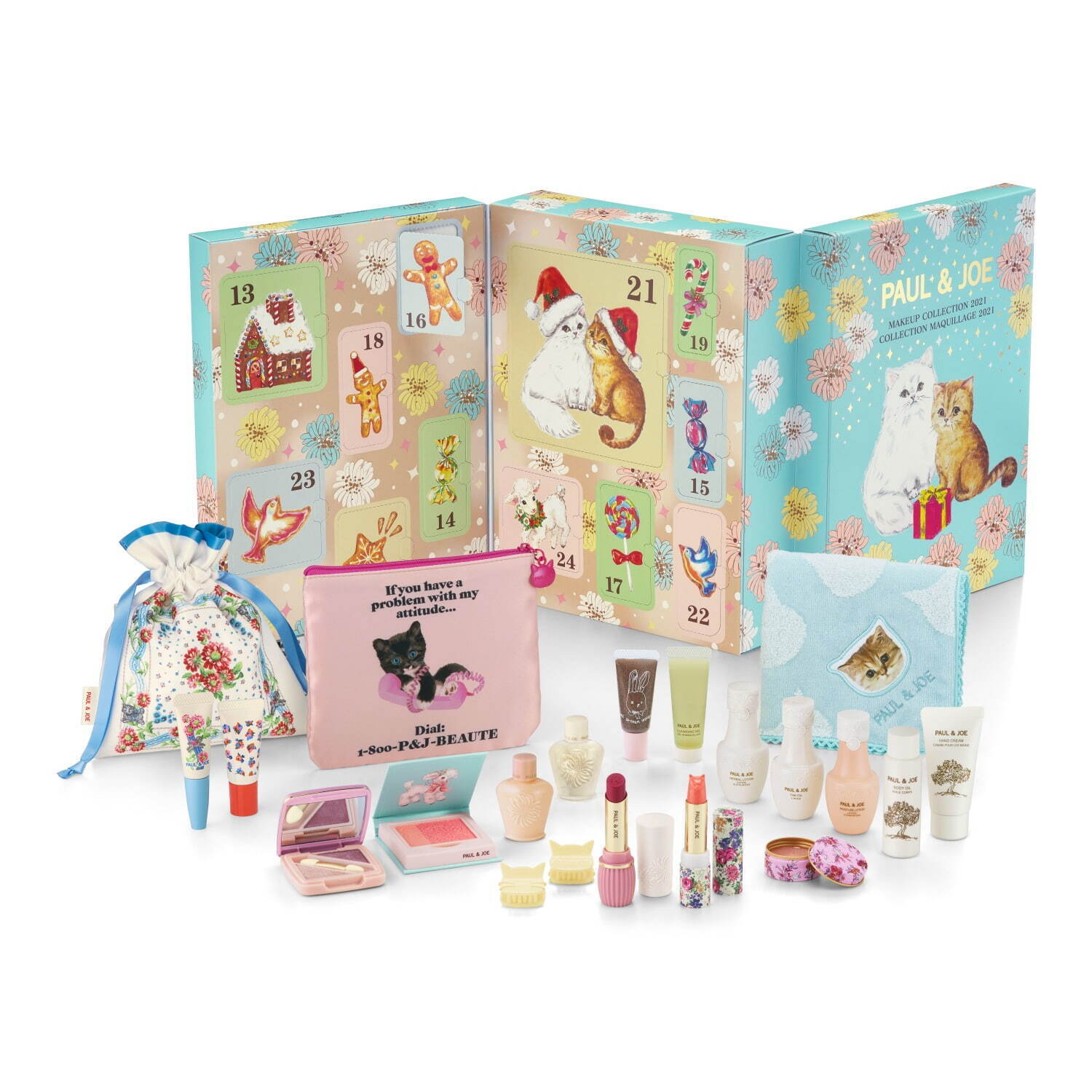 ポール ＆ ジョー ボーテ21年クリスマスコフレ、“サンタ猫”の