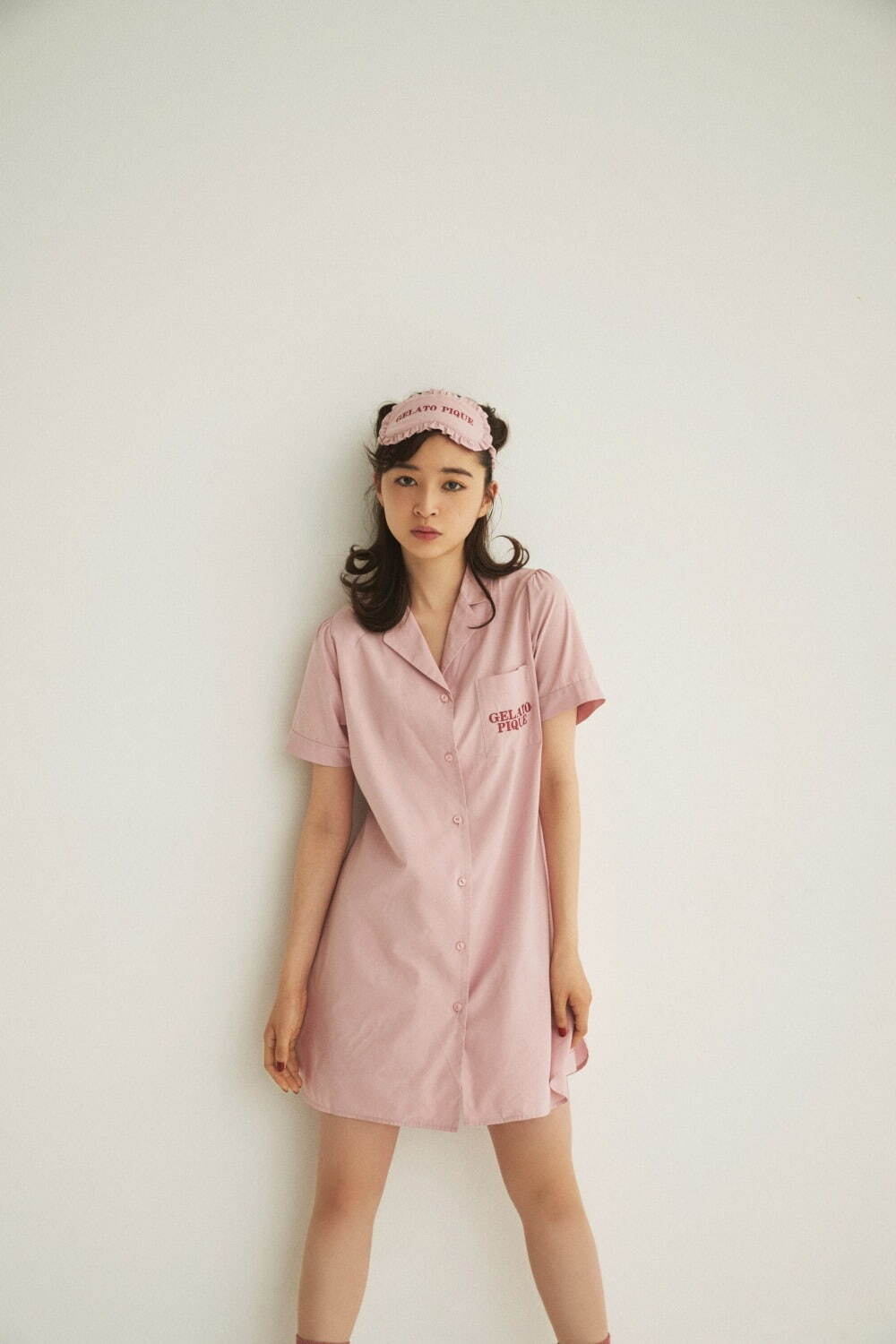 ジェラートピケ チェリーモチーフセットアップ ピンク ジェラートピケ