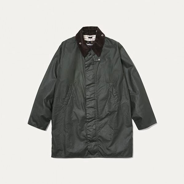 バブアー定番オイルドコート「ボーダー」シンプルな表情に仕上げた