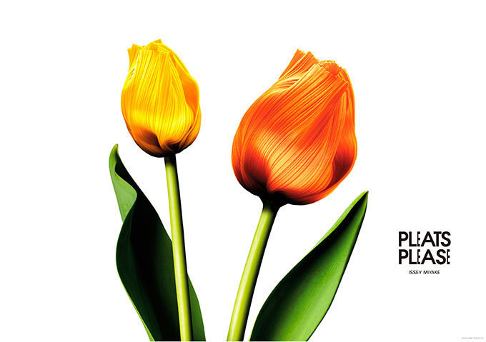 プリーツ プリーズ イッセイ ミヤケ×佐藤卓の新広告が登場 - 服で