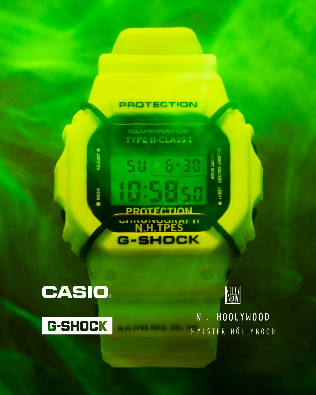 N.ハリウッド × G-SHOCKのコラボ腕時計“海面着色剤”着想のイエロー