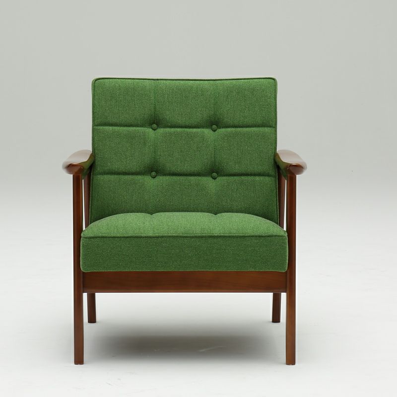 カリモク60 Kチェア1シータータープグリーン（ウォールナット色塗装