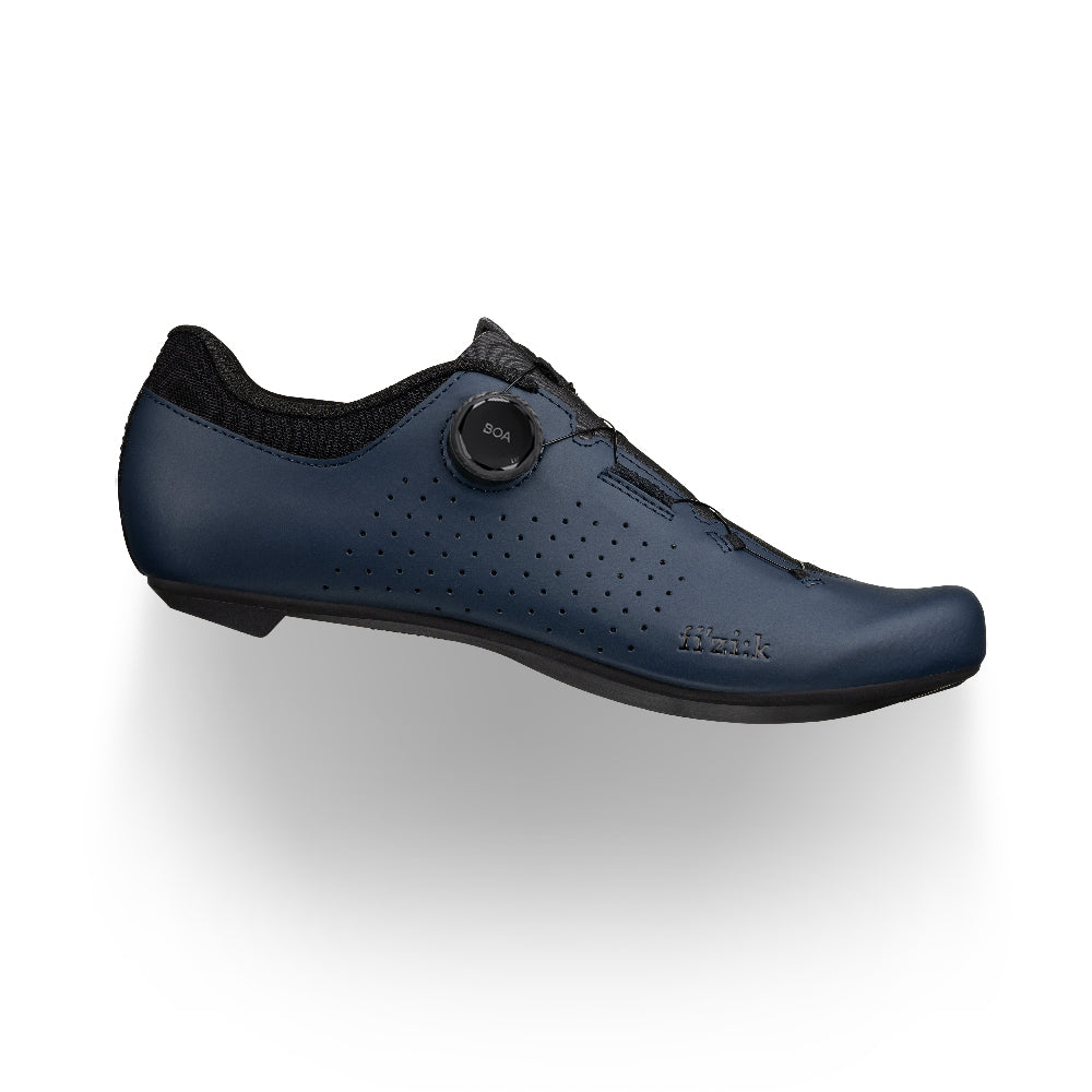 Clipless road cyling shoes - Tempo Powerstrap R5 White/Black - Fizik