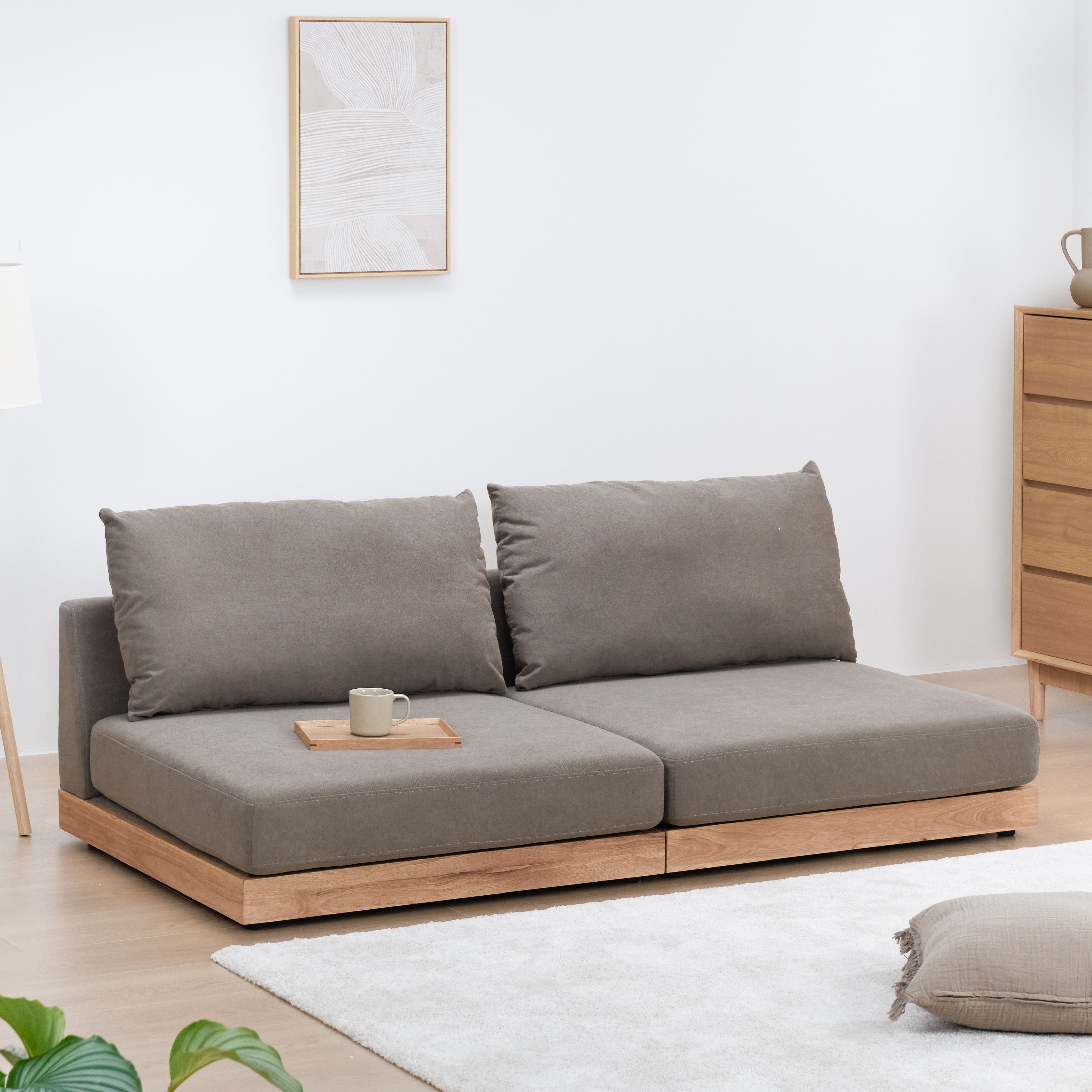 あす着] 幅82cm フロアソファ 安い ソファ レイアウト自由 広々座面