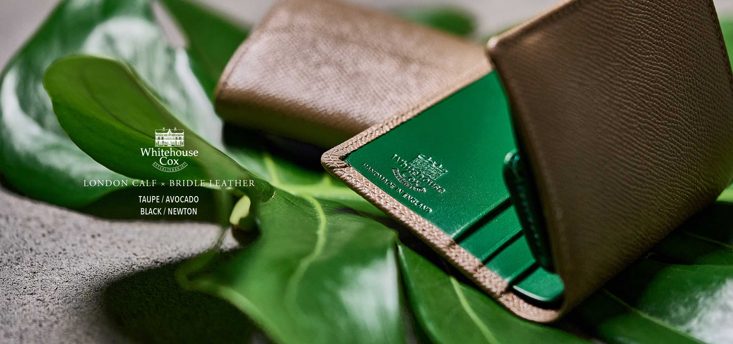 LONDON CALF × BRIDLE LEATHER - Taupe / Avocado, Black / Newton