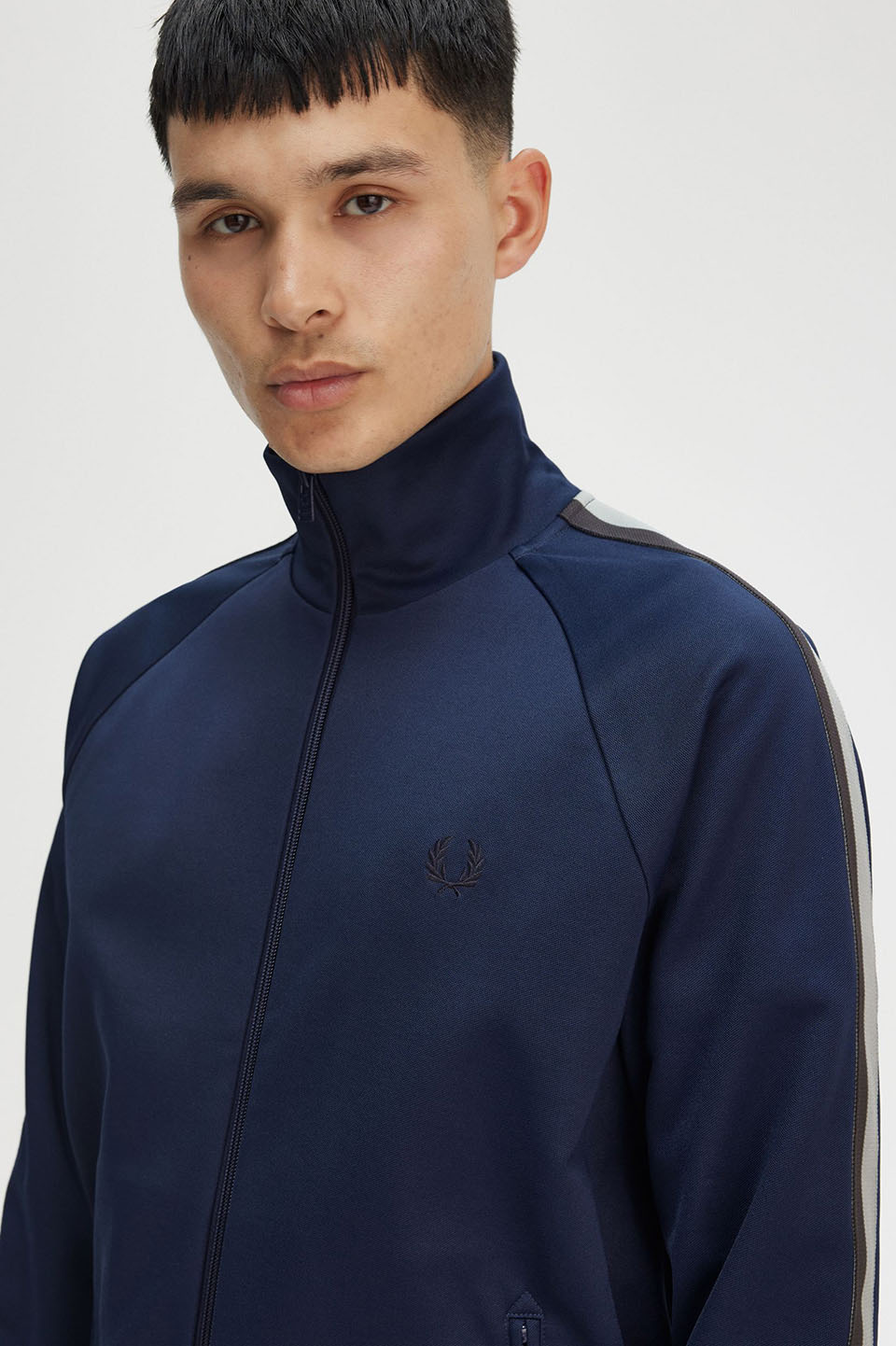 Two Colour Tape Track Jacket(M X86：TENNIS BLUE): | FRED PERRY