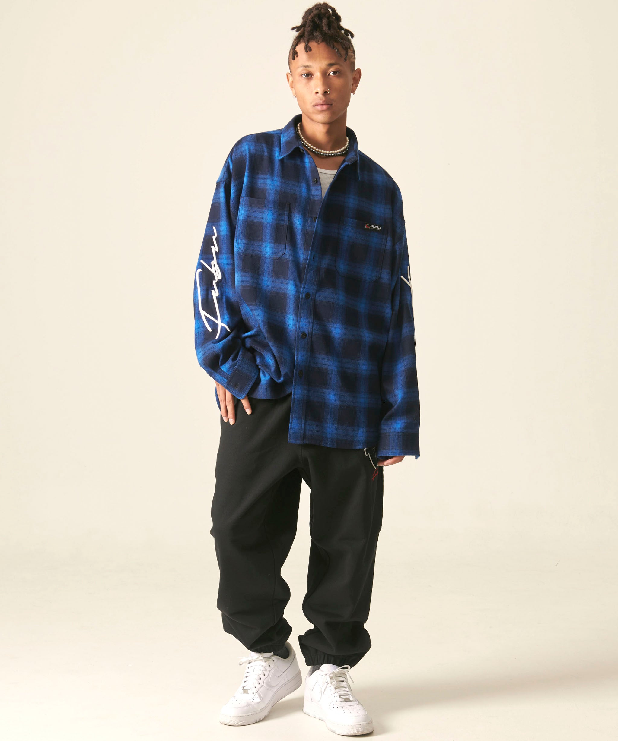 FUBU フブ トップス 長袖チェックシャツ 。FUBUはアメリカの代表的な