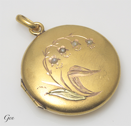 鈴蘭 ロケット・ペンダント フランス アンティークジュエリー