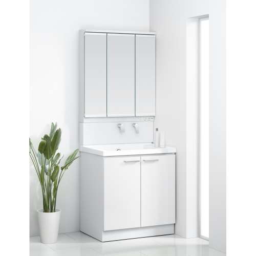 TOTO 洗面化粧台 KZ 間口75cm ワイド3面鏡2枚扉(パナシェホワイト