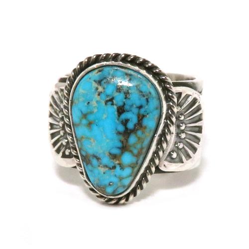 ターコイズリング インディアンジュエリー ナバホ族アーチスト