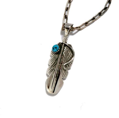 インディアンジュエリー・フェザーペンダント 羽型ペンダント