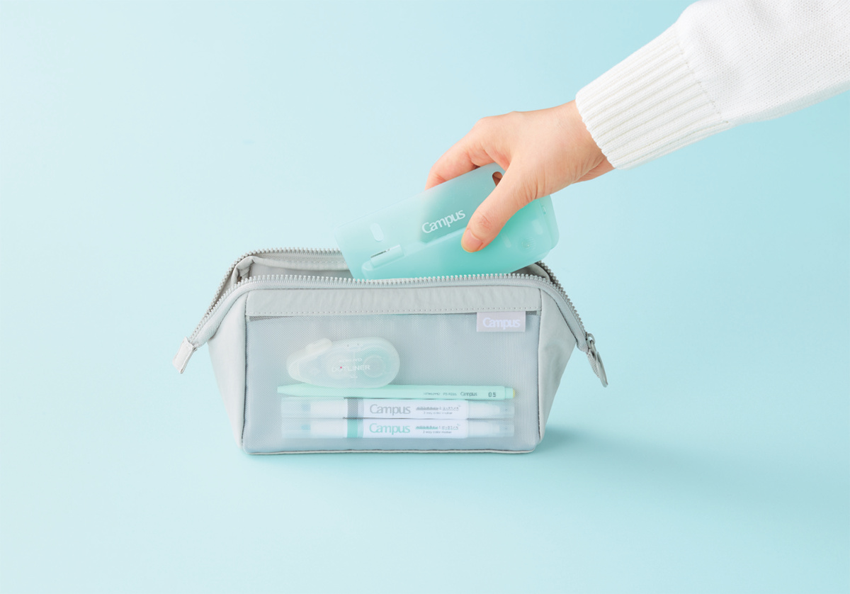 キャンパス 2穴バインダーと一緒に持ち運べるパンチ PPC用紙2枚迄