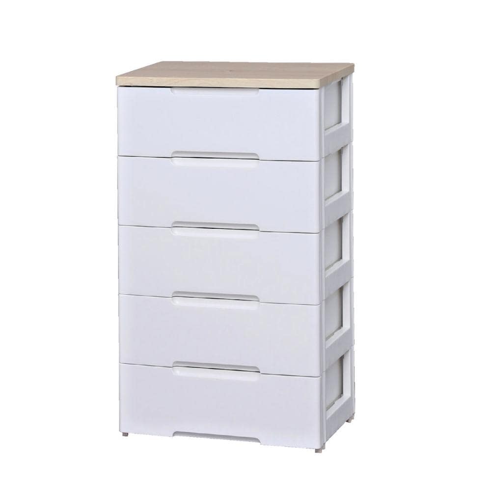 ウッドトップチェスト 幅73cm 6段 ホワイト HG－726 の通販