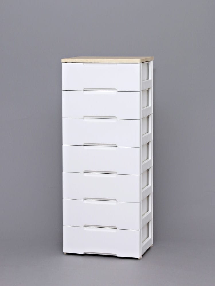 ウッドトップチェスト 幅33cm 6段 ホワイト HG－326 の通販
