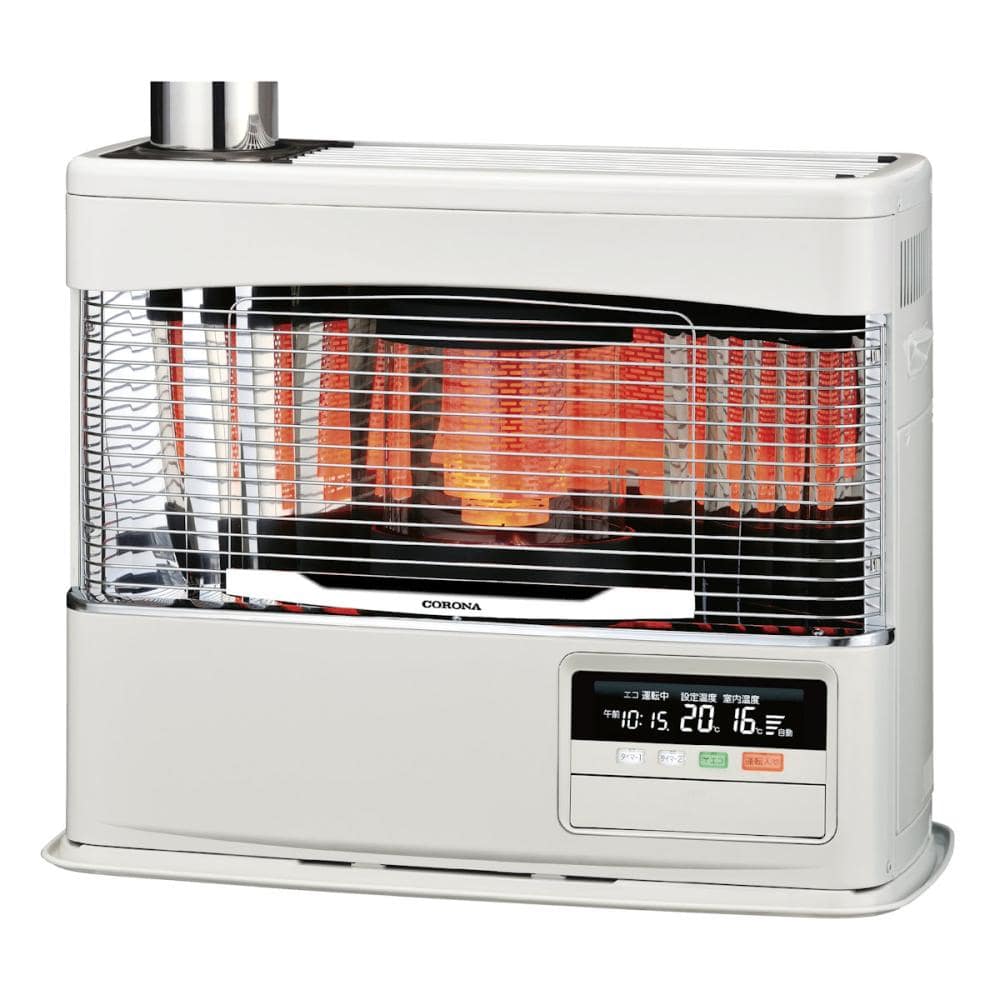 コロナ ポット式（煙突式）角型ストーブ 木造18畳 ホワイト SV