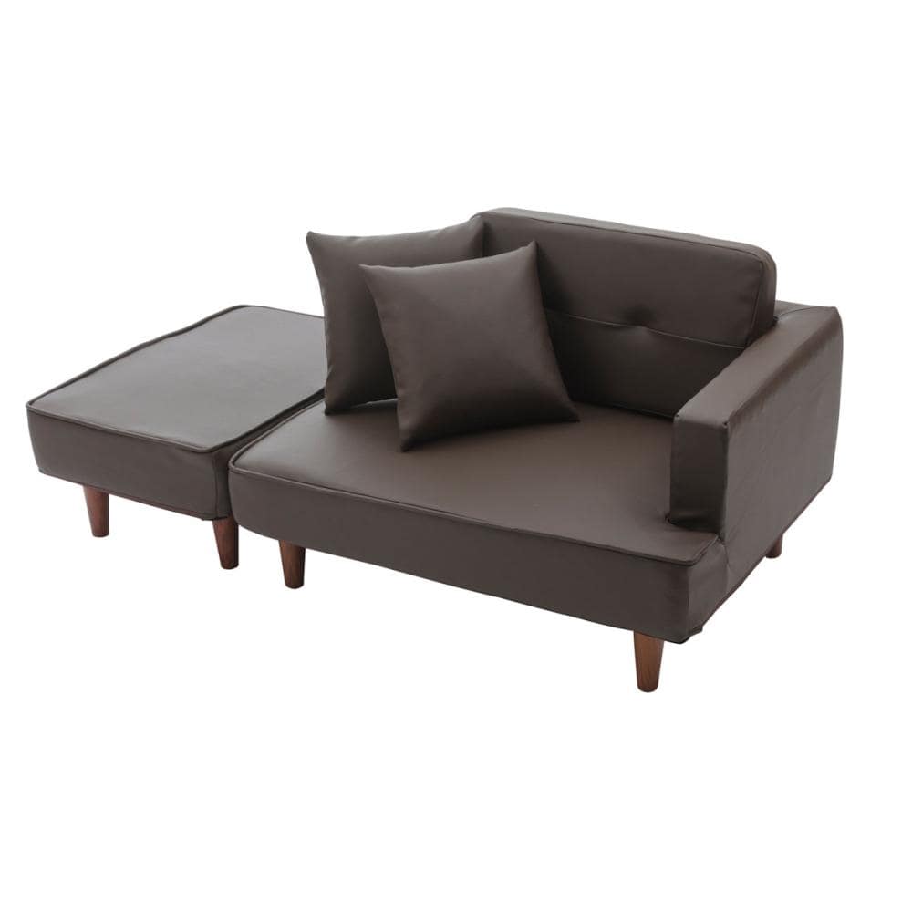 セルタン オットマン付 カウチソファ 2人掛け ヴィンテージダーク