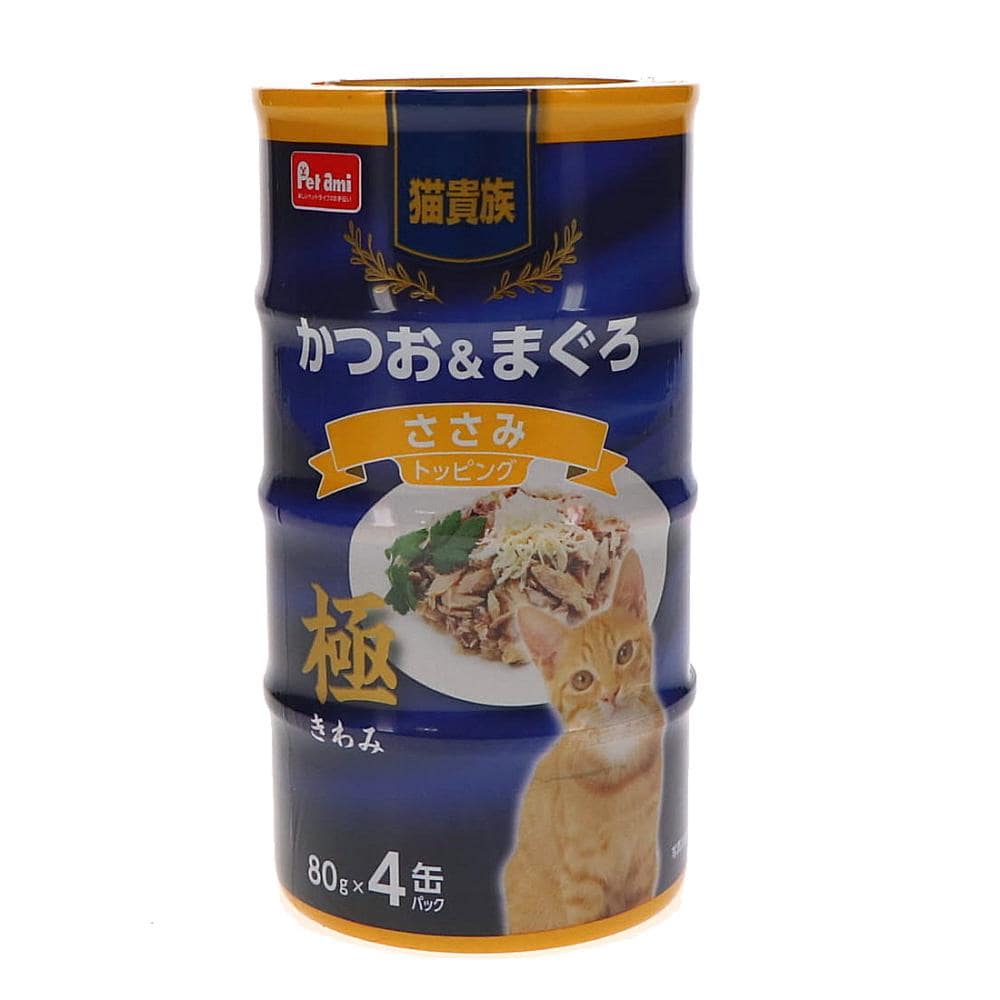 Petami 猫貴族 極 かつお・まぐろ・ささみ入り 80g 4缶