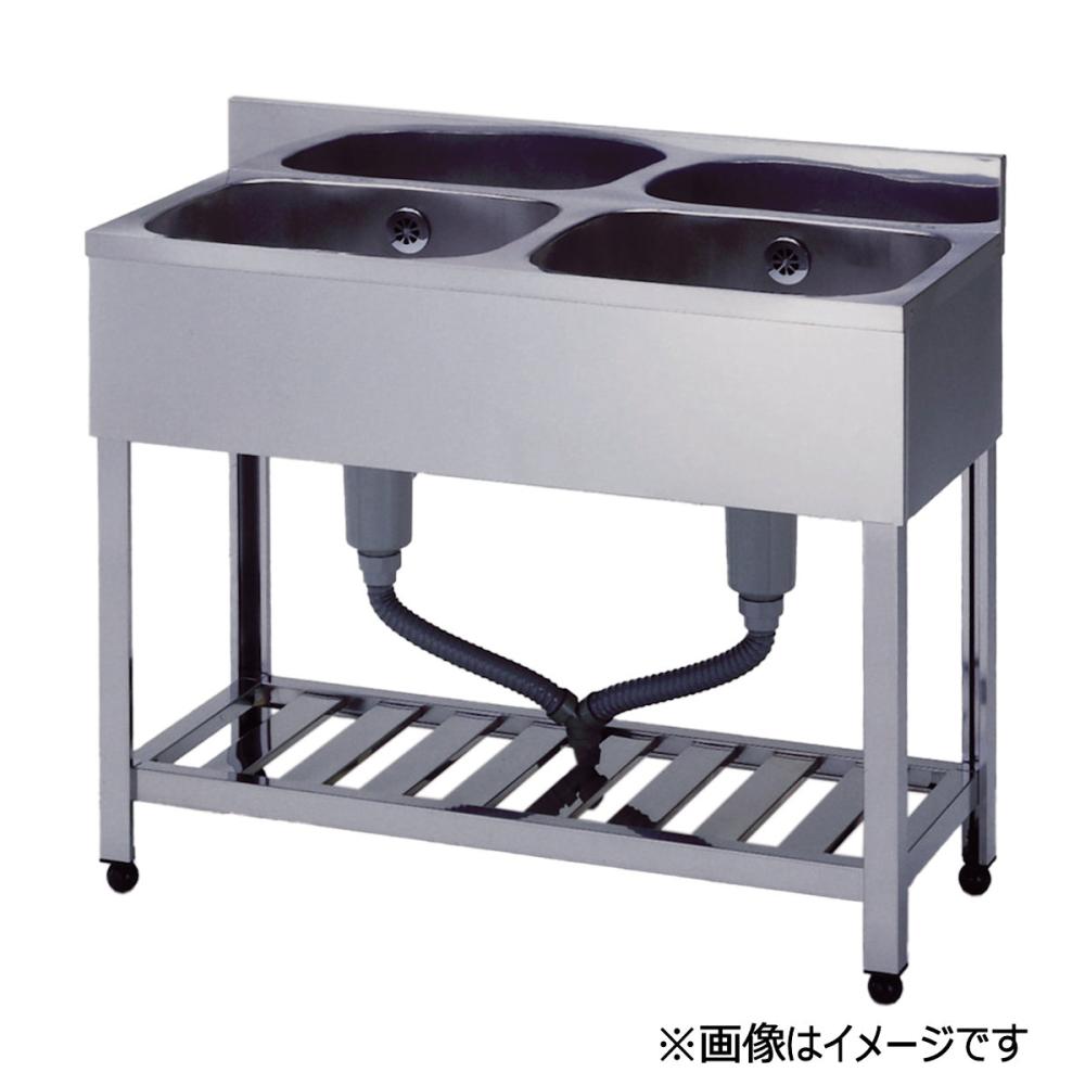 東製作所 業務用厨房機器 二槽シンクKタイプ 幅750mm KP2