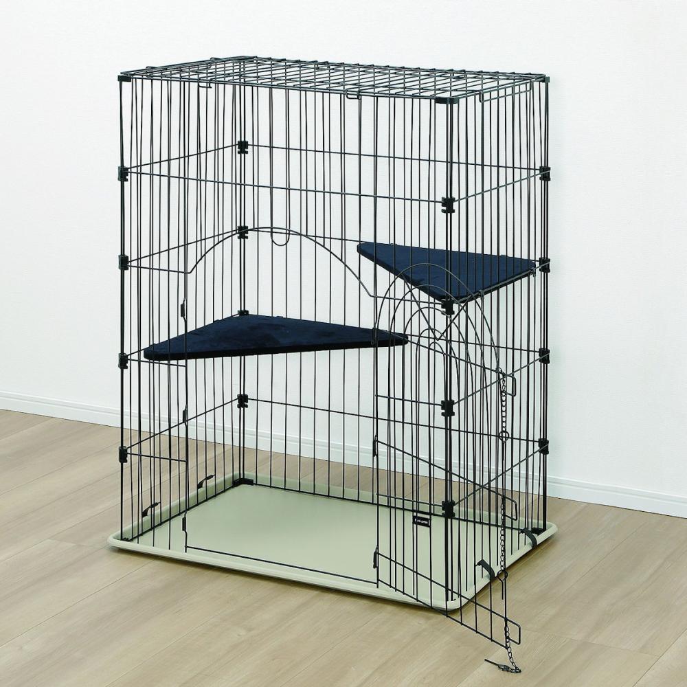 キャットケージ3段 ブラック の通販 | ホームセンター コメリドットコム